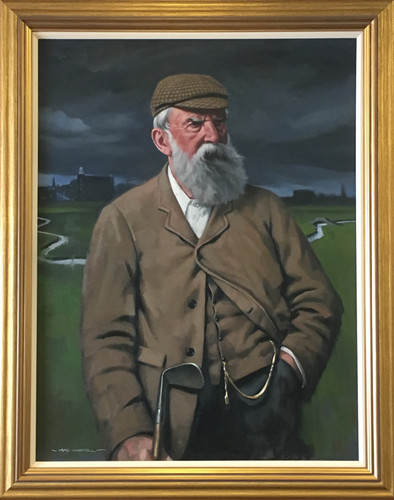 "Old Tom Morris" original oil painting, at Prestwick Golf Club, Scotland