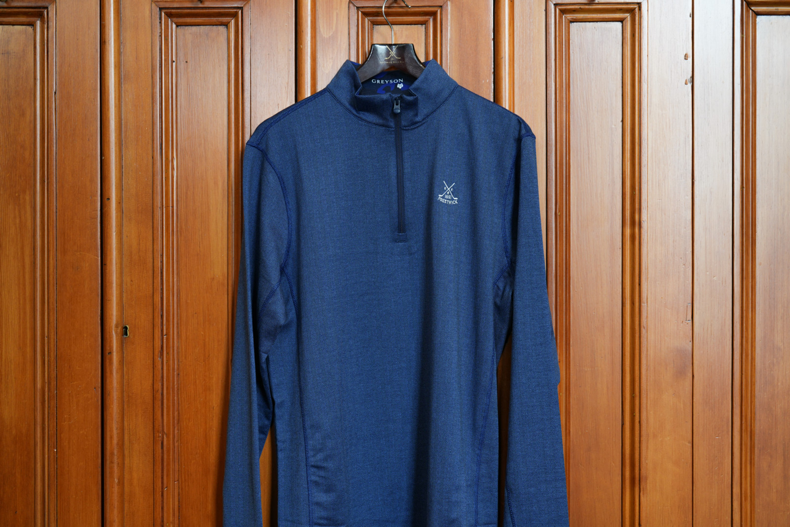 Greyson Tate Herringbone 1/4 Zip - Navy