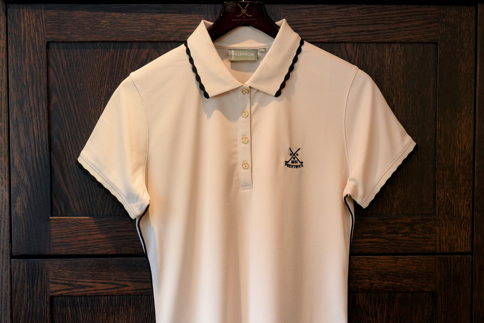 Ladies Glenmuir Arwen polo - Linen/Black