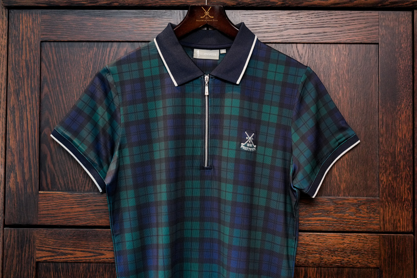 Ladies Glenmuir Amelia polo - Tartan/Navy