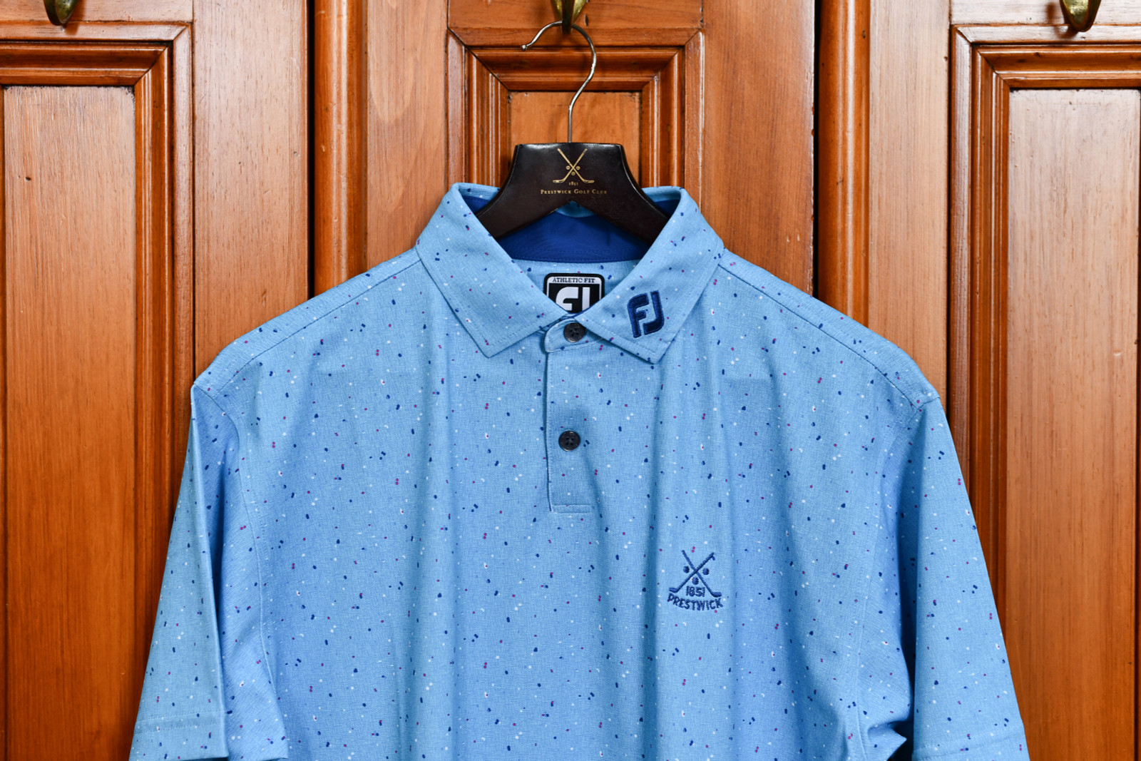 Footjoy Tweed Texture Polo - Blue Sky (Athletic Fit)