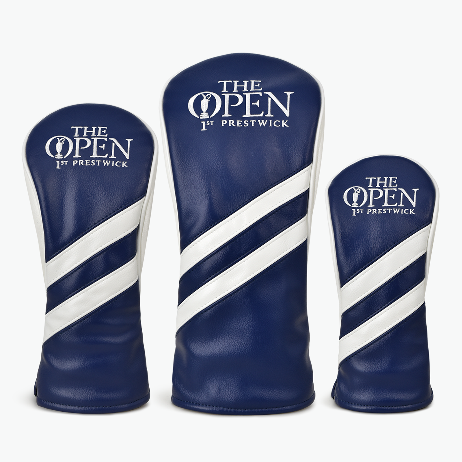 PRG Leatherette Headcover (1st Prestwick) - Navy/White