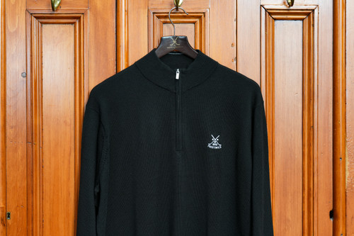 Peter Millar Merino 1/4 Zip Sweater - Black (Prestwick)