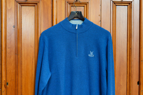 Peter Millar Coolspun Lite Cotton 1/4 Zip MS26S28 - Windsor Blue