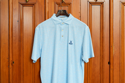 Peter Millar Santiago Mesh Performance Polo MS26EK54S - White/Bluebird