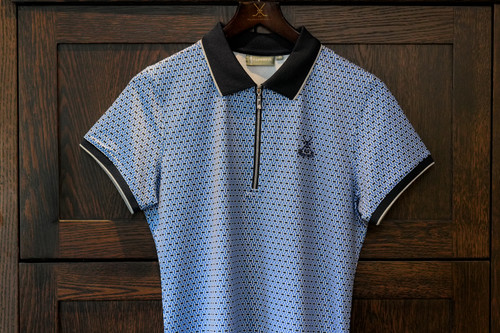 Ladies Glenmuir Amelia polo - Tahiti/Navy Mosaic/ Silver