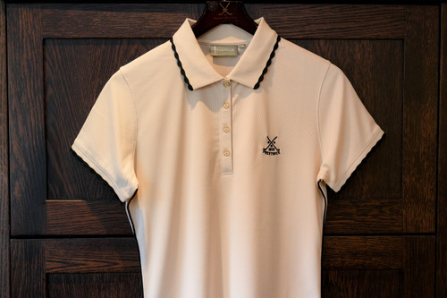 Ladies Glenmuir Arwen polo - Linen/Black