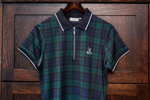 Ladies Glenmuir Amelia polo - Tartan/Navy