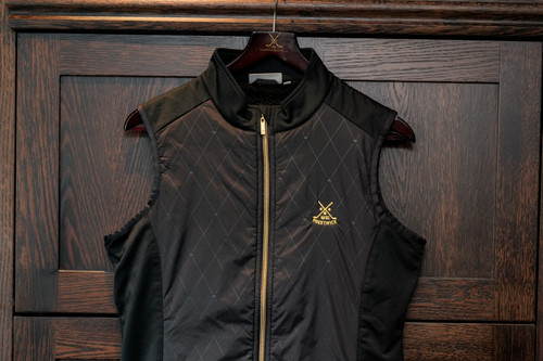 Glenmuir Ladies Calla Padded Vest - Black Diamond Print/Gold 