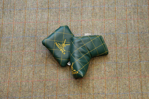 PRG Navy Quilt Stitch Putter Cover (Green/Gold)
