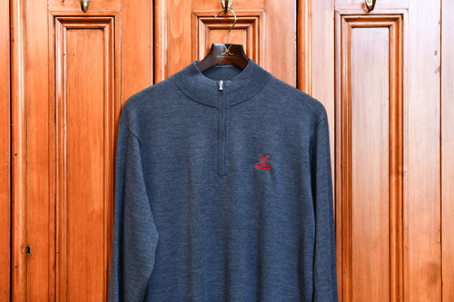 Peter Millar Merino 1/4 Zip Sweater - Charcoal (Prestwick)