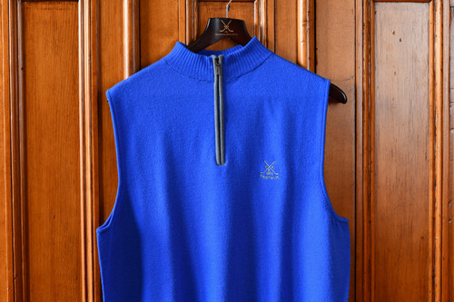 Glenbrae Merino Wool Contrast Slipover - Royal Blue