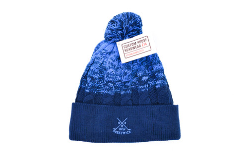 Custom House - Stripe Beanie (Navy/Royal Blue)