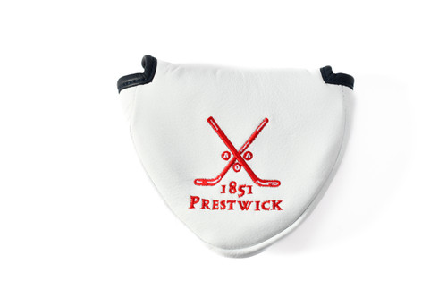 Copy of Prestwick Leather Mallet Putter Headcover -  White/Navy/Red (Round)