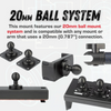 Bulletpoint Mounting Solutions Dual 20mm Ball Metal Dash Mount with Single Phone Holder for Ram 2019+