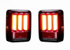 Recon 264234LEDCL Scanning LED Bar Style Tail Lights in Clear for Jeep Wrangler JK 2007-2018