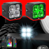 XK Glow XK065001-FL-KIT XKChrome 20W LED Cube Lights with RGB Accent & Controller | Flood Beam