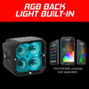 XK Glow XK065001-FL-KIT XKChrome 20W LED Cube Lights with RGB Accent & Controller | Flood Beam