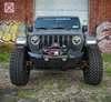 Motobilt MB1090F-MB1094 Hammer Series Front Bumper with Fog Mounts and Skid Plate for Jeep Wrangler JL & Gladiator JT 2018+