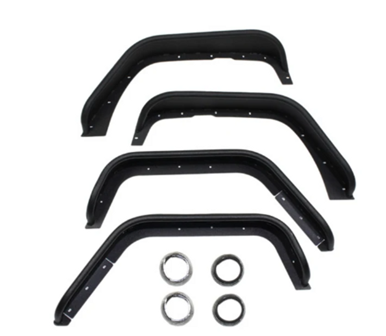 Fishbone Offroad FB33006 Front & Rear Aluminum Tube Fenders in Black for Jeep Wrangler JK 2007-2018