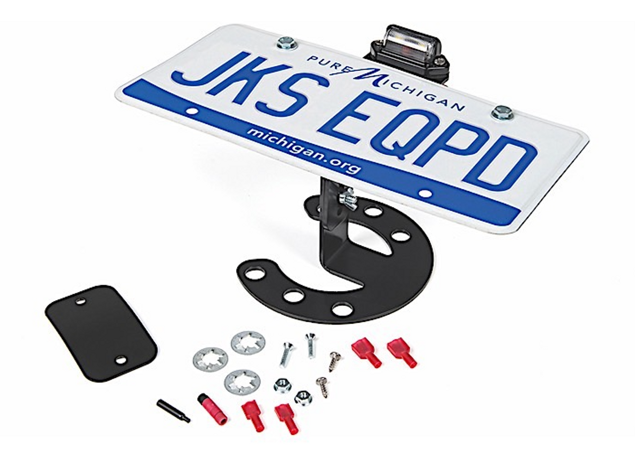 JKS MFG 8211 Spare Tire License Plate Mount for Jeep Wrangler JK, TJ/LJ & YJ 1987-2018