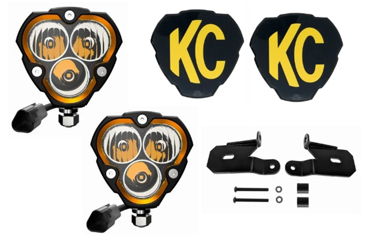 KC Hilites 97129 Flex Era 3 2-Light System with A-Pillar Mounts for Jeep Wrangler JL & Gladiator 2018+