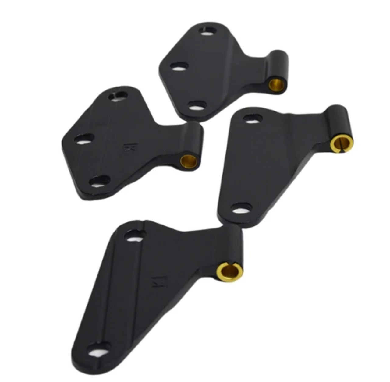 Kentrol 80580 4-Piece Body Door Hinge Set in Textured Black for Jeep Wrangler JK 2 Door 2007-2018