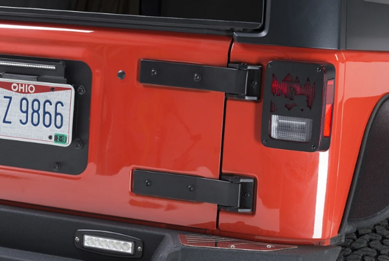 Kentrol 80578 Tailgate Hinges in Textured Black for Jeep Wrangler JK 2007-2018