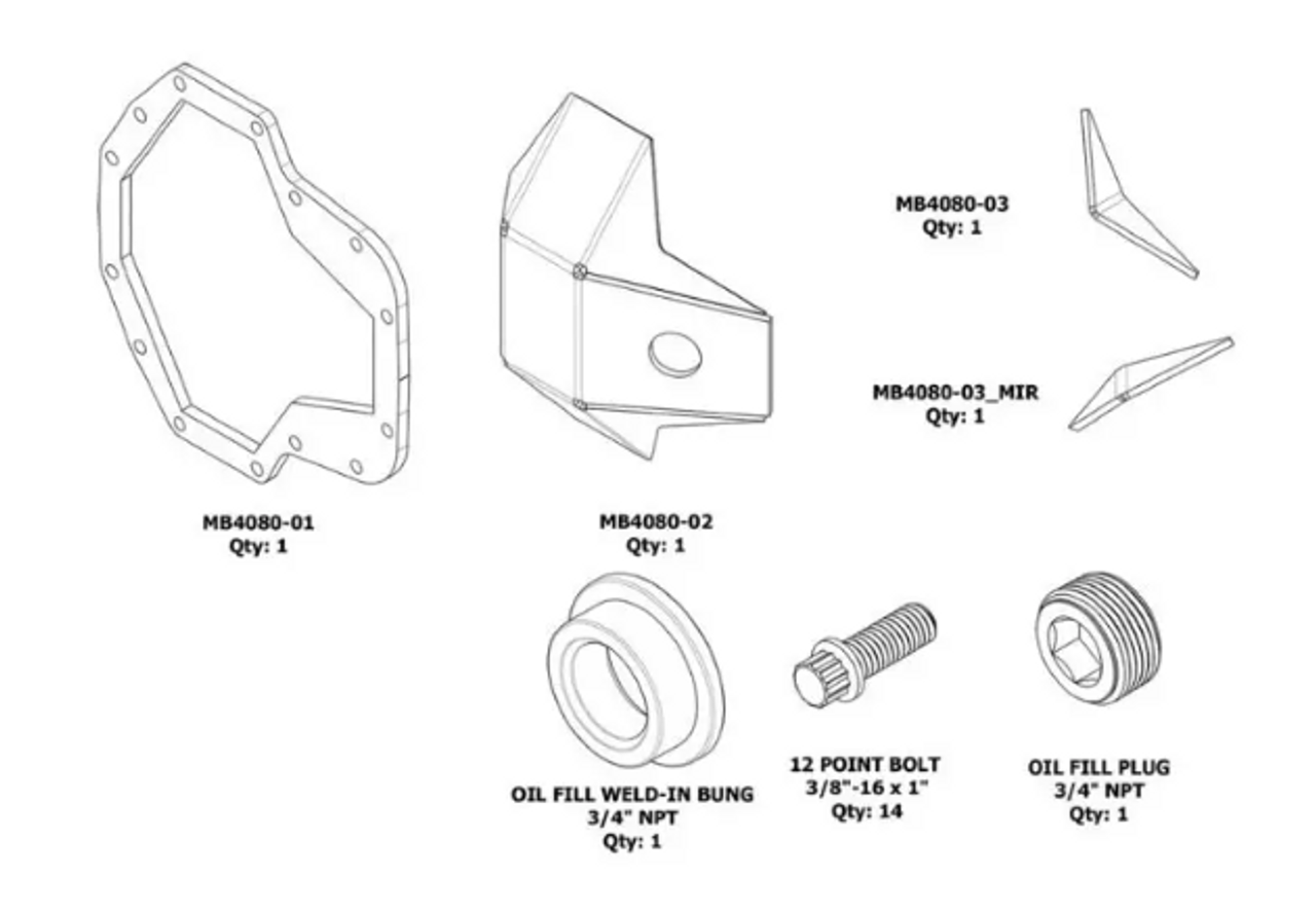 Motobilt MB4080-DIY DIY Ultimate Dana 60 Diff Cover