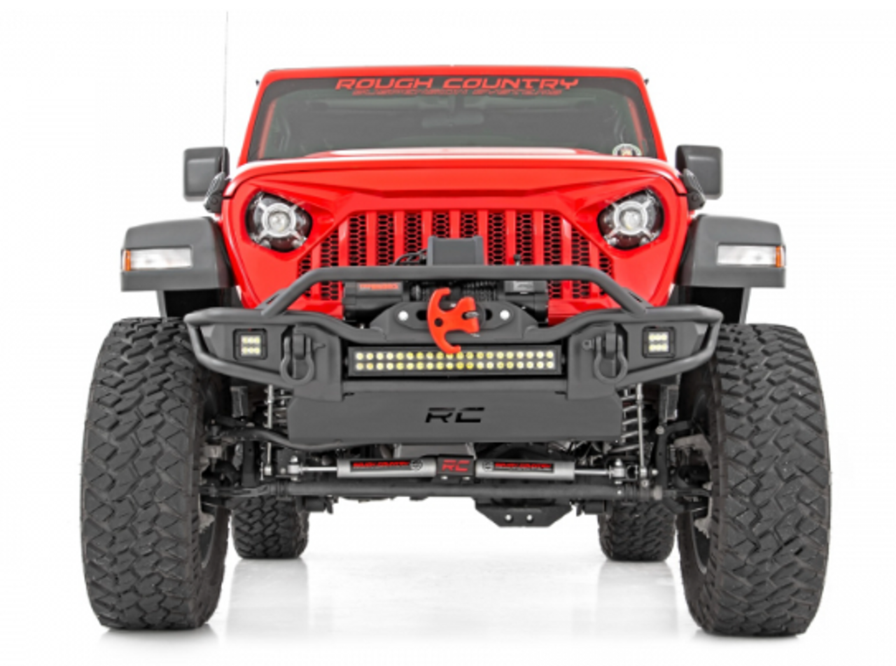 Rough Country 10647 Tubular Front Winch Bumper for Jeep Wrangler JK, JL & Gladiator JT 2007+