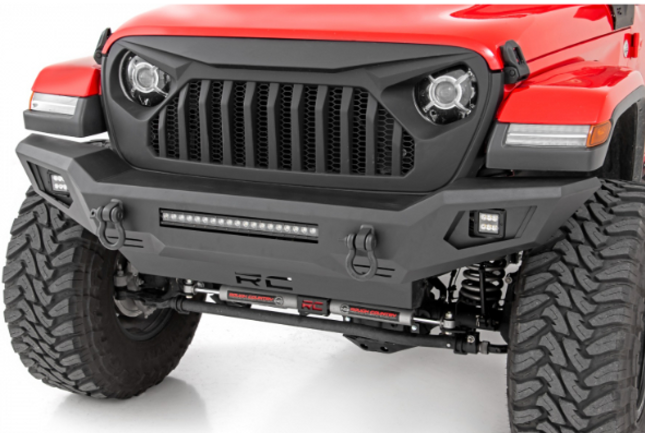 Rough Country 10635 Front Bumper with Skid Plate for Jeep Wrangler JK, JL & Gladiator JT 2007+