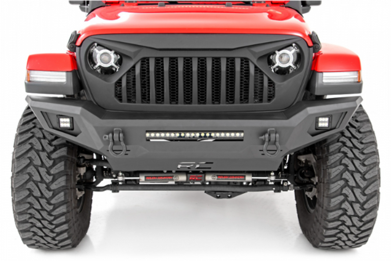 Rough Country 10635 Front Bumper with Skid Plate for Jeep Wrangler JK, JL & Gladiator JT 2007+