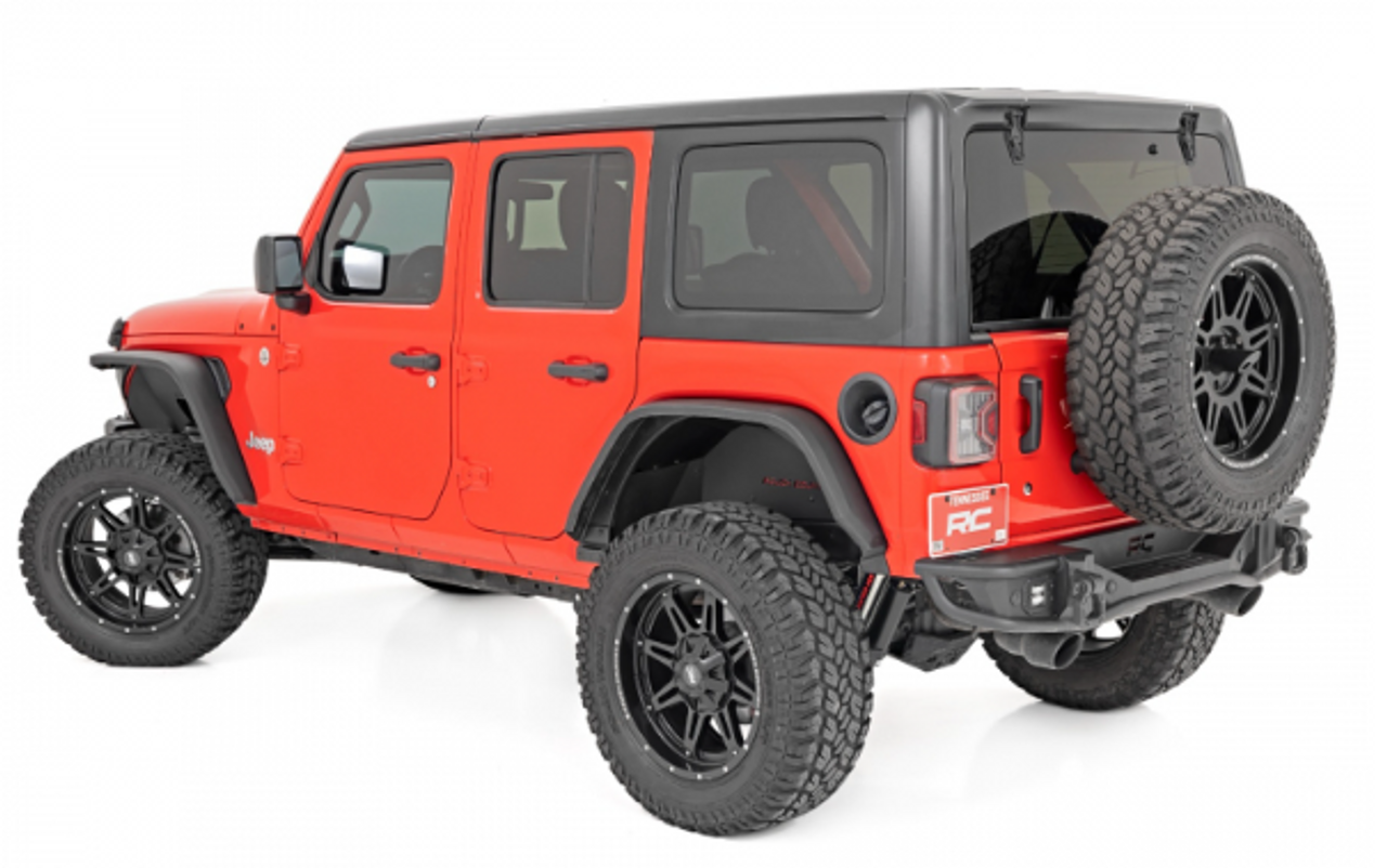 Rough Country 99036 High Clearance LED Flat Fender Flare Kit for Jeep Wrangler JL 2018+