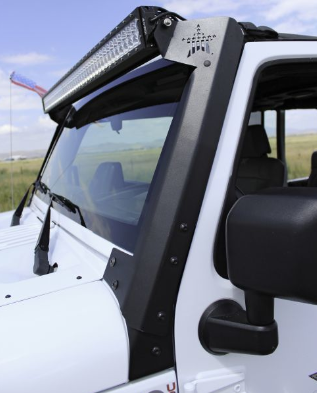 Rock Slide Engineering AC-WS-100-JK 50" LED A-Pillar Light Mount Brackets for Jeep Wrangler JK 2007-2018