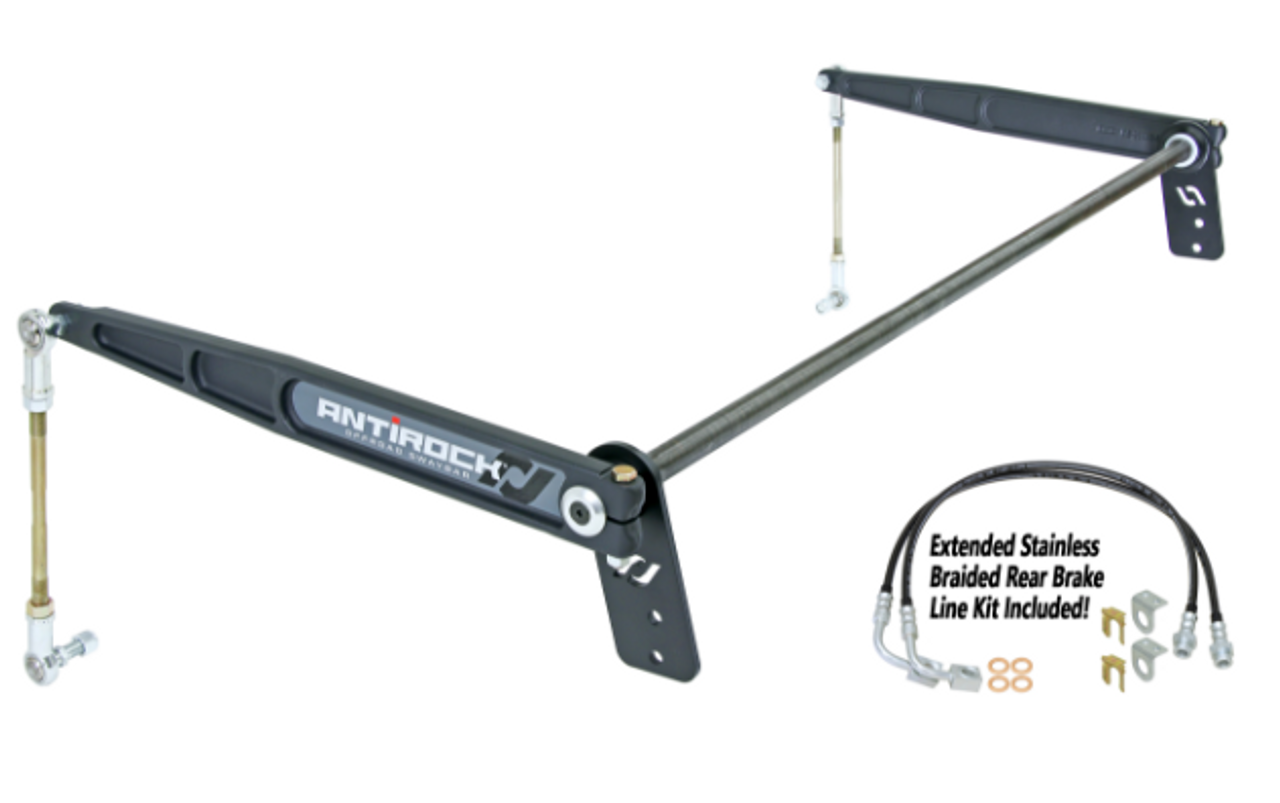 Rock Jock RJ-236200-101 AntiRock Heavy Rear Sway Bar Kit Forged Arms 1 1/8" Bar for Jeep Wrangler JK 2007-2018