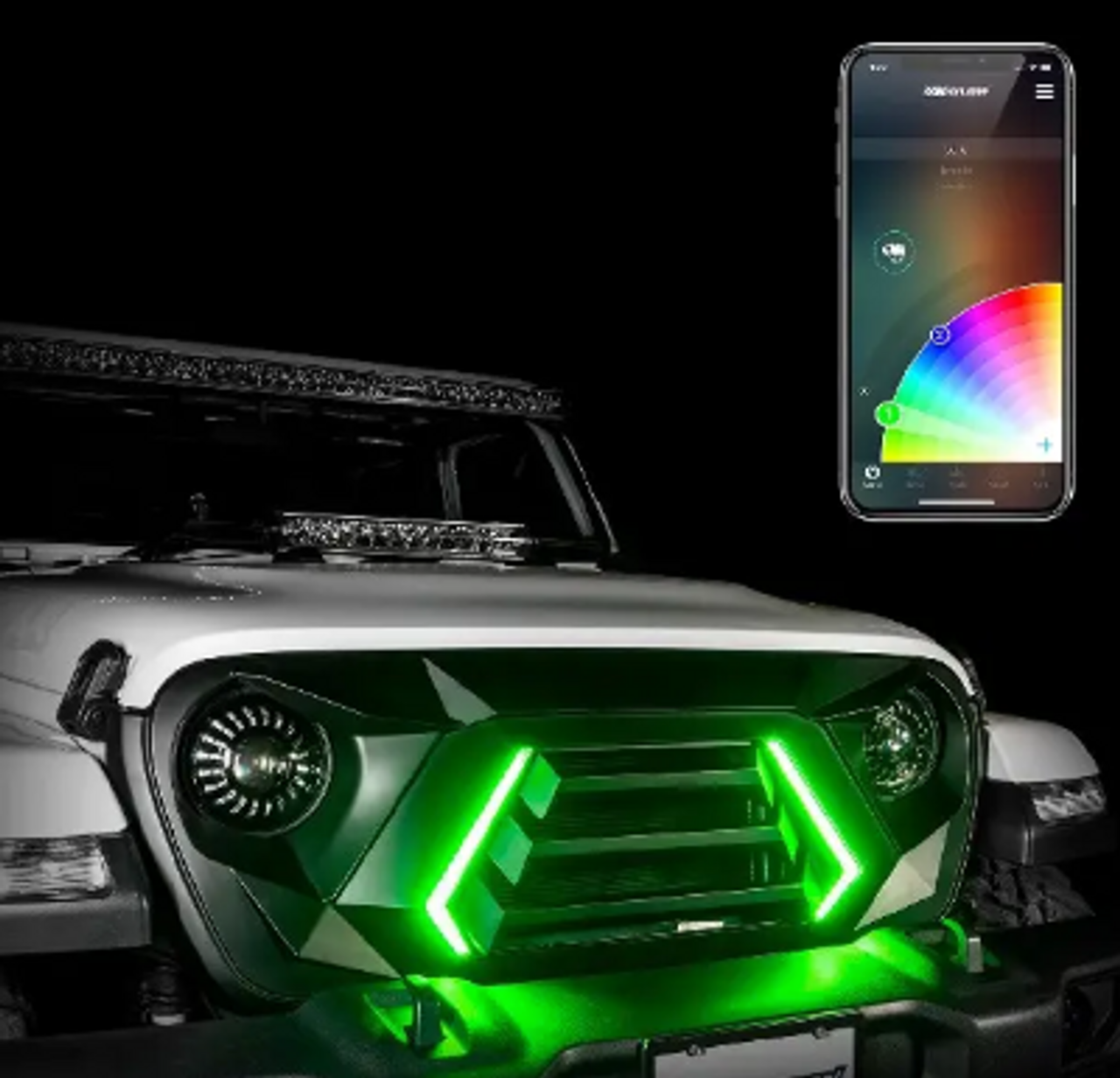 XK Glow XK-GRILL-JL1 XKChrome LED Grille Kit for Jeep Wrangler JL & Gladiator JT 2018+