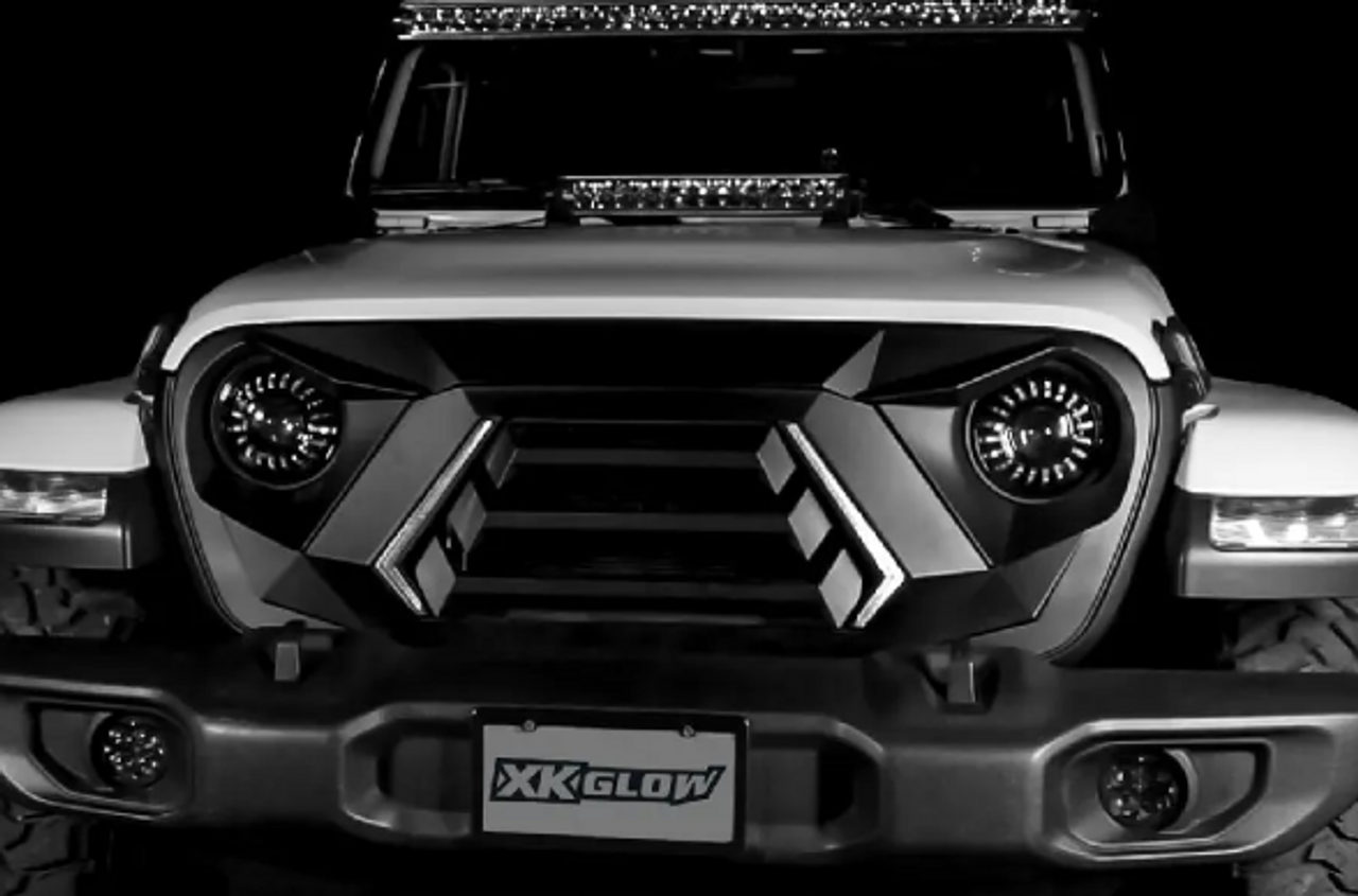 XK Glow  XK-GRILL-JK1 XKChrome LED Grille Kit for Jeep Wrangler JK 2007-2018