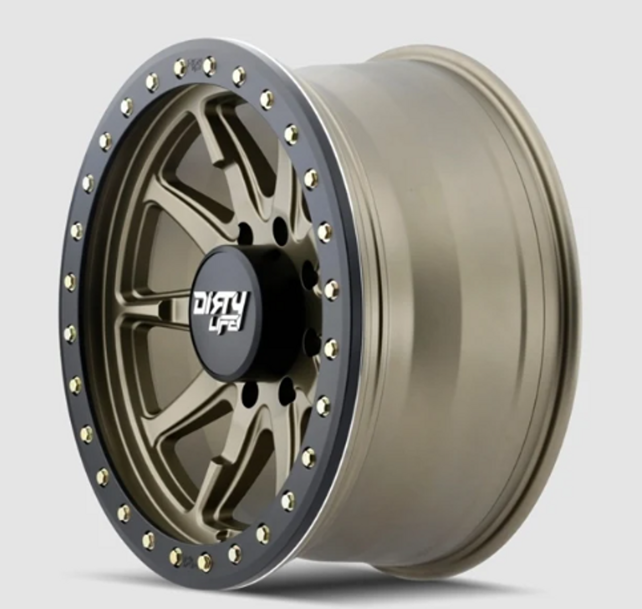Dirty Life 9304-7973MGD12 9304 DT-2 Beadlock Wheel 17x9 5x5 in Satin Gold