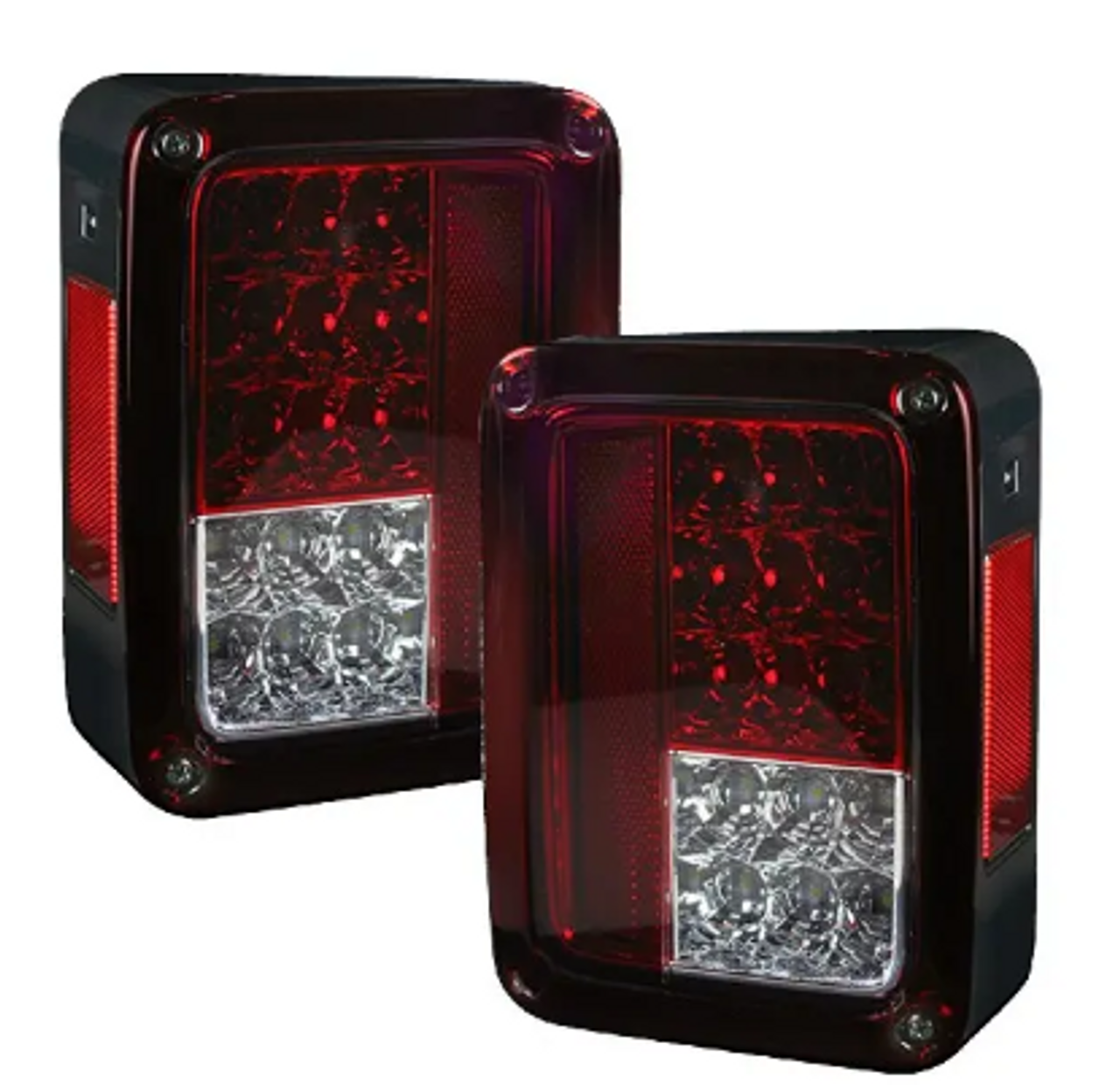 Recon 264234RD LED Tail Lights in Red for Jeep Wrangler JK 2007-2018