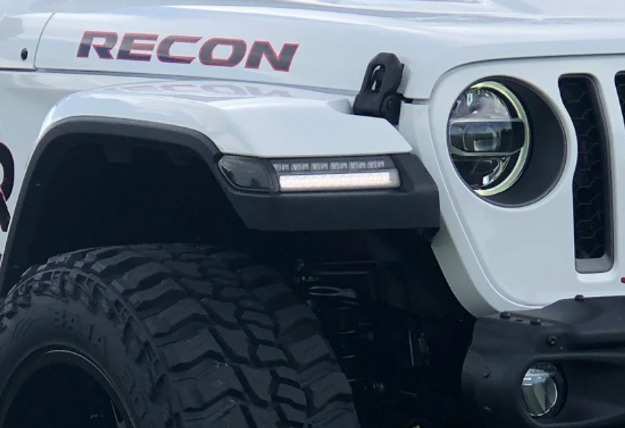 Recon 264148CL Scanning Switchback OLED Turn Signals in Clear for Jeep Wrangler JL & Gladiator JT 2018+