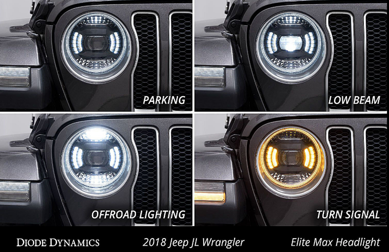 Diode Dynamics DD5165 Elite Max LED Headlights for Jeep Wrangler JL & Gladiator JT 2018+