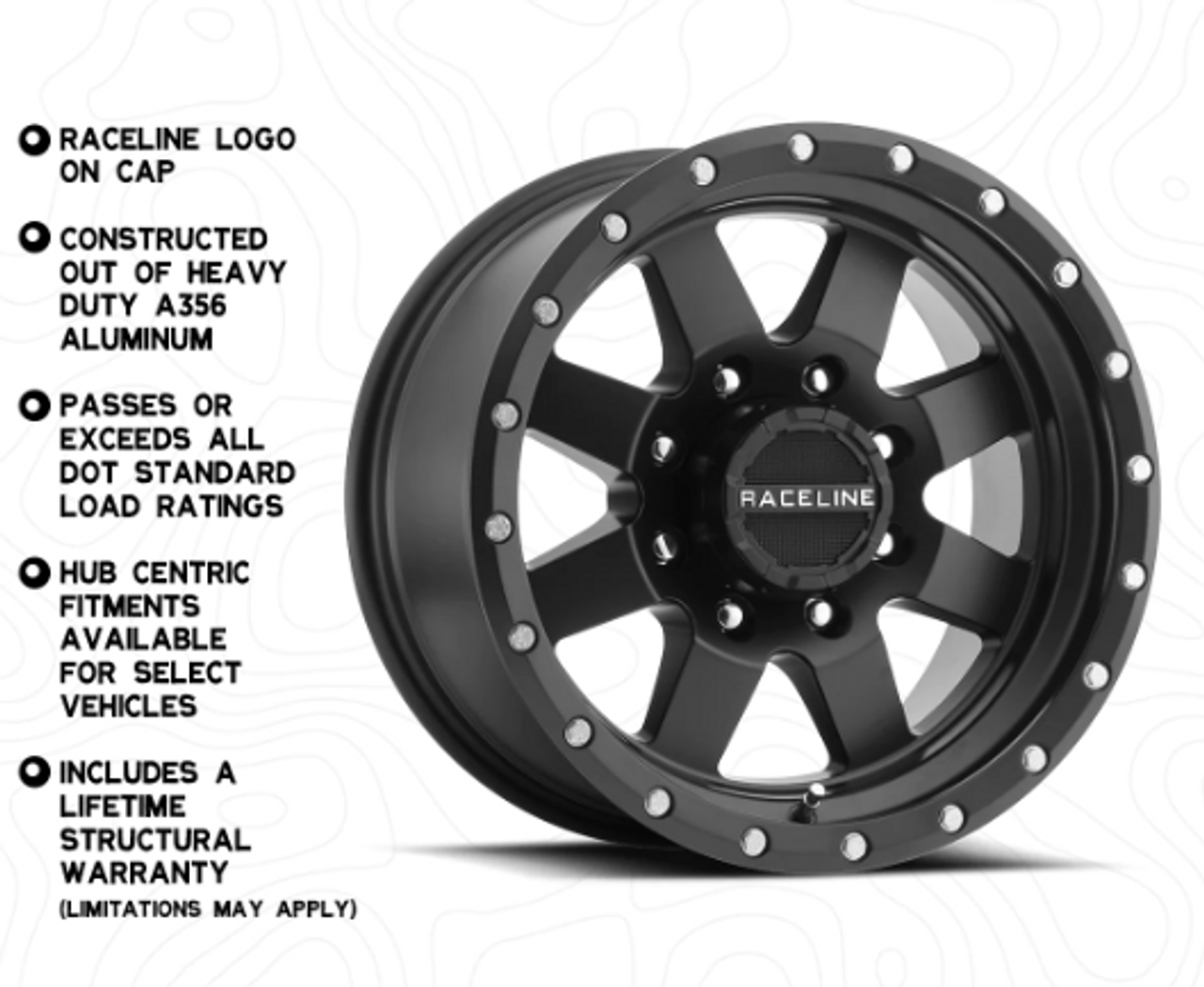 Raceline Wheels 935B Defender Wheel in Matte Black 17x9