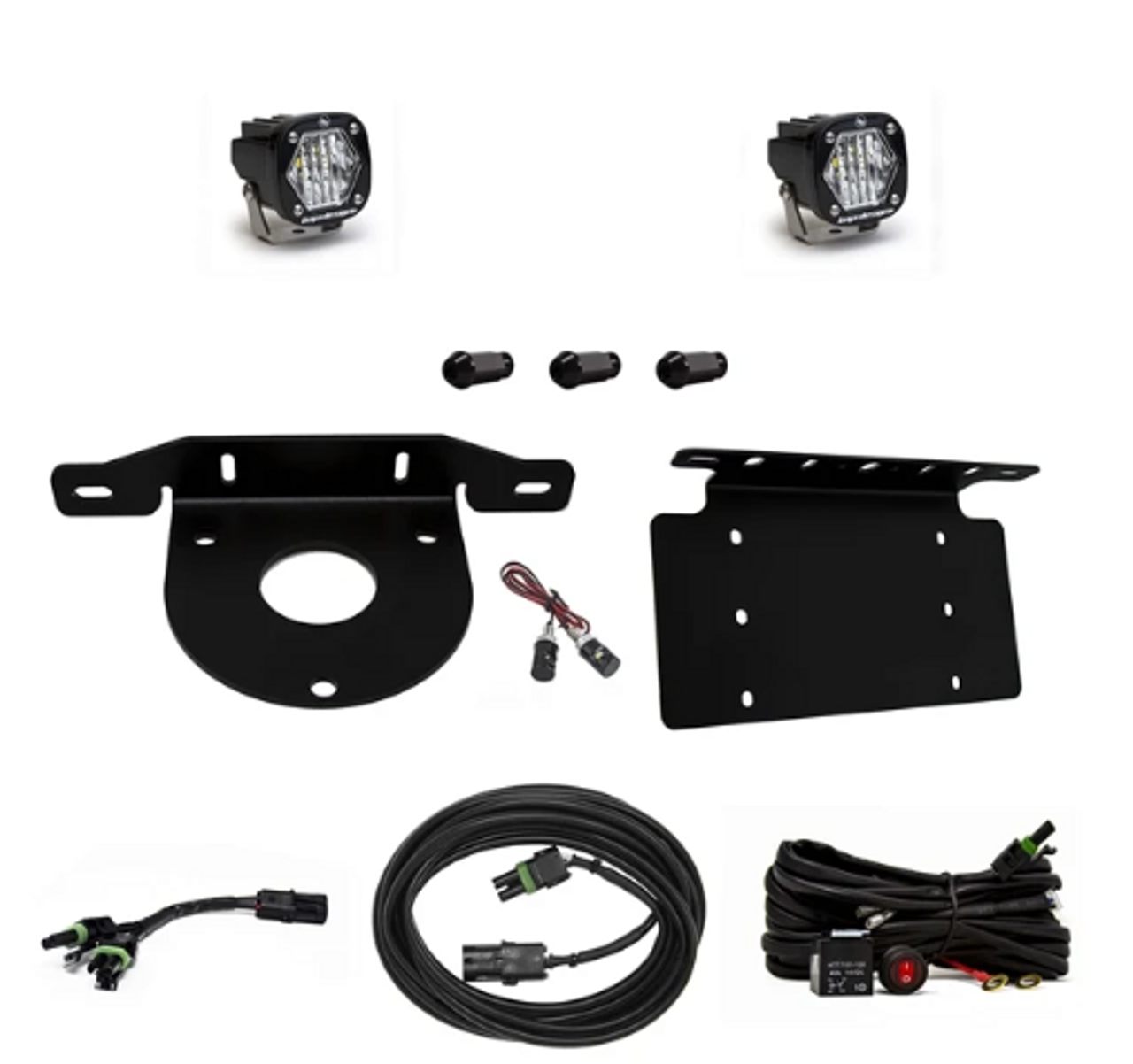 Baja Designs 447765 Dual S1 Series W/C Reverse Kit & License Plate Mount for Ford Bronco 2021+