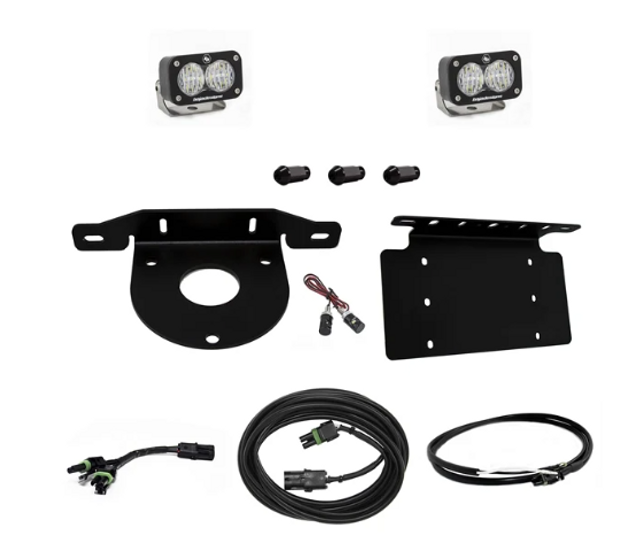 Baja Designs 447764 Dual S2 Series Sport W/C Reverse Kit & License Plate Mount for Ford Bronco 2021+