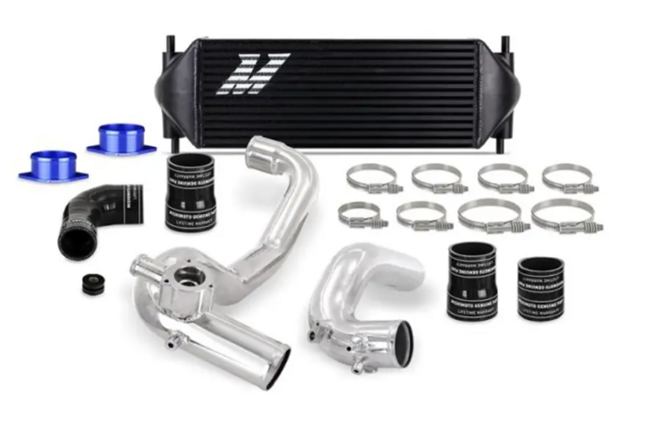 Mishimoto MMINT-BR23-21KPBK 2.3L Intercooler Kit Black Core Silver Pipes for Ford Bronco 2021+