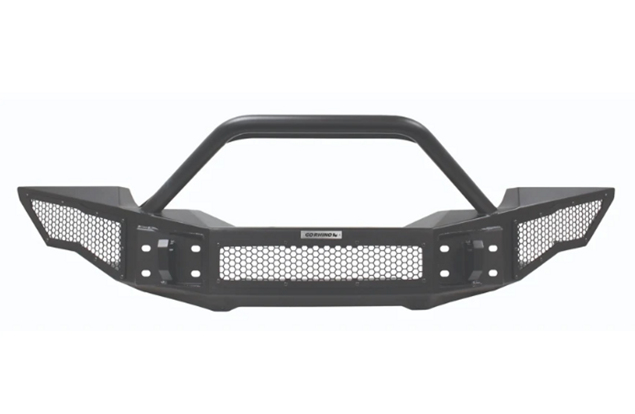 Go Rhino 331201T Rockline Full Width Front Bumper with Overrider Bar for Jeep Wrangler JK, JL & Gladiator JT 2007+