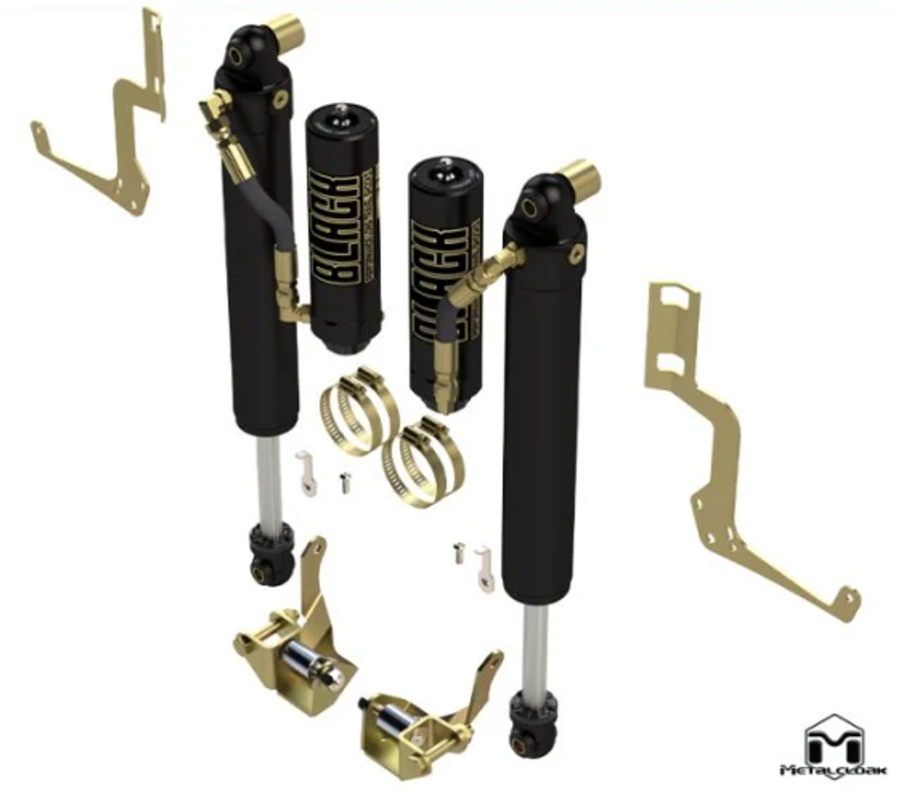 MetalCloak 1631 RockSport BLACK Sport Edition Front Shocks 2.5-3.5" for Jeep Wrangler JL & Gladiator JT 2018+