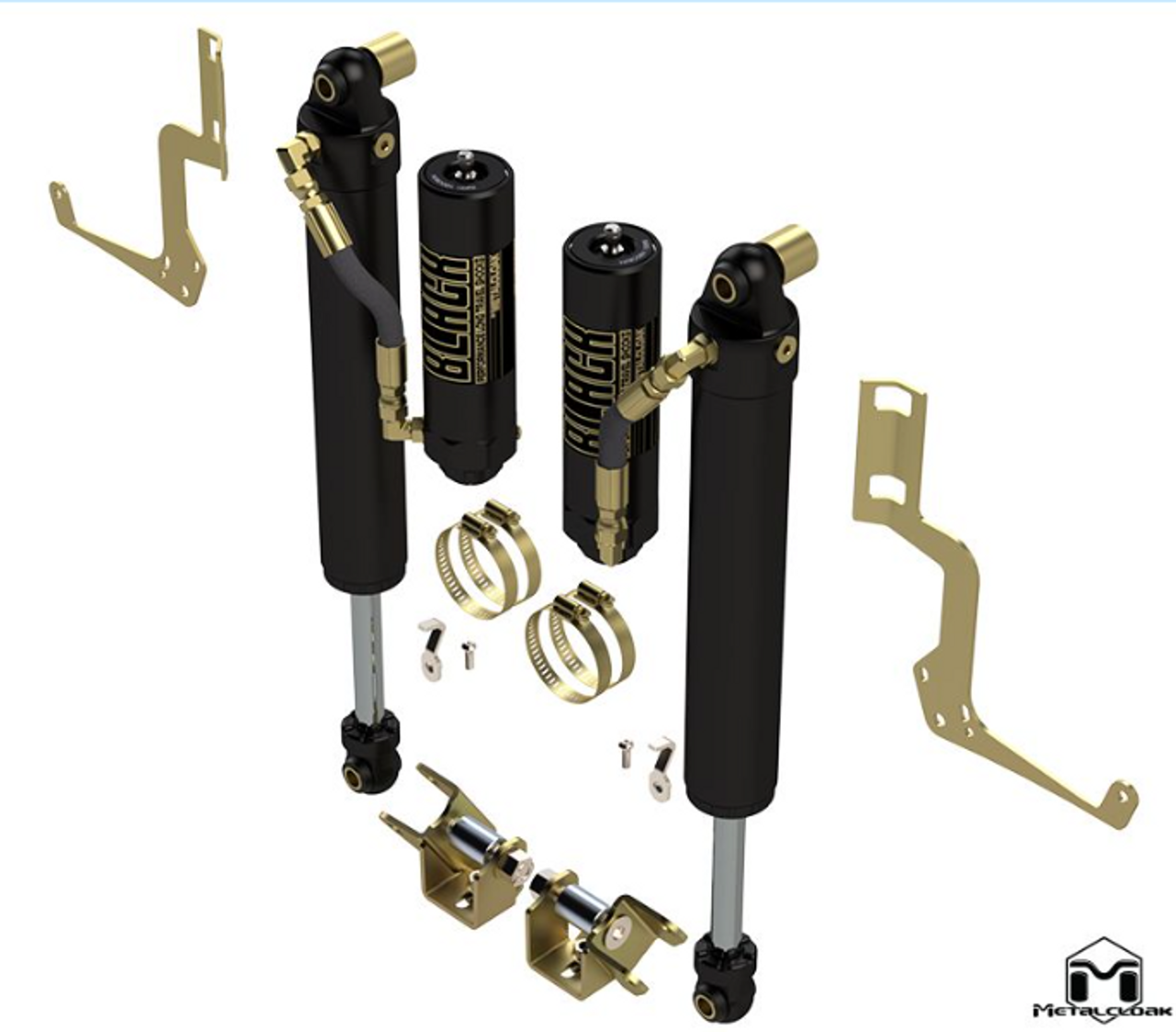 MetalCloak 1645 Front Rocksport BLACK Shocks 2.5-3.5" for Jeep Gladiator JT Mojave 2020+