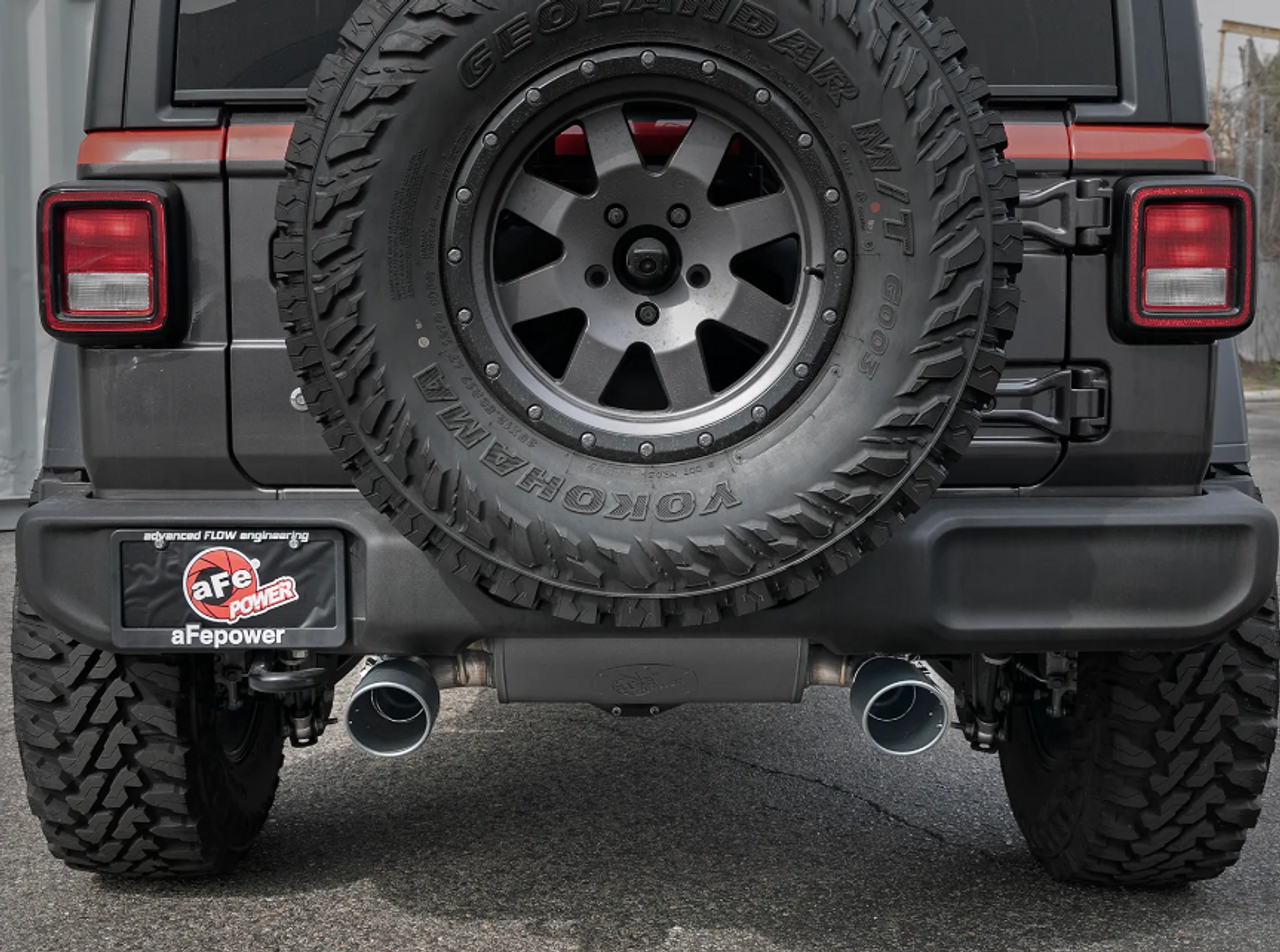 aFe Power 49-48067-B Rebel Series 2.5" 409 Stainless Steel Axle Back Exhaust for Jeep Wrangler JL 2018+