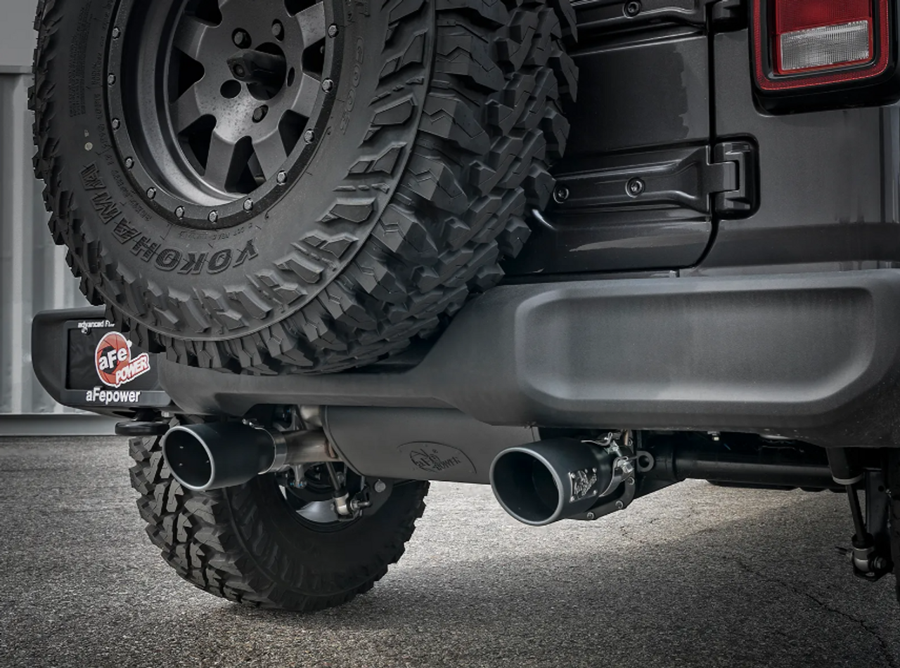 aFe Power 49-48067-B Rebel Series 2.5" 409 Stainless Steel Axle Back Exhaust for Jeep Wrangler JL 2018+